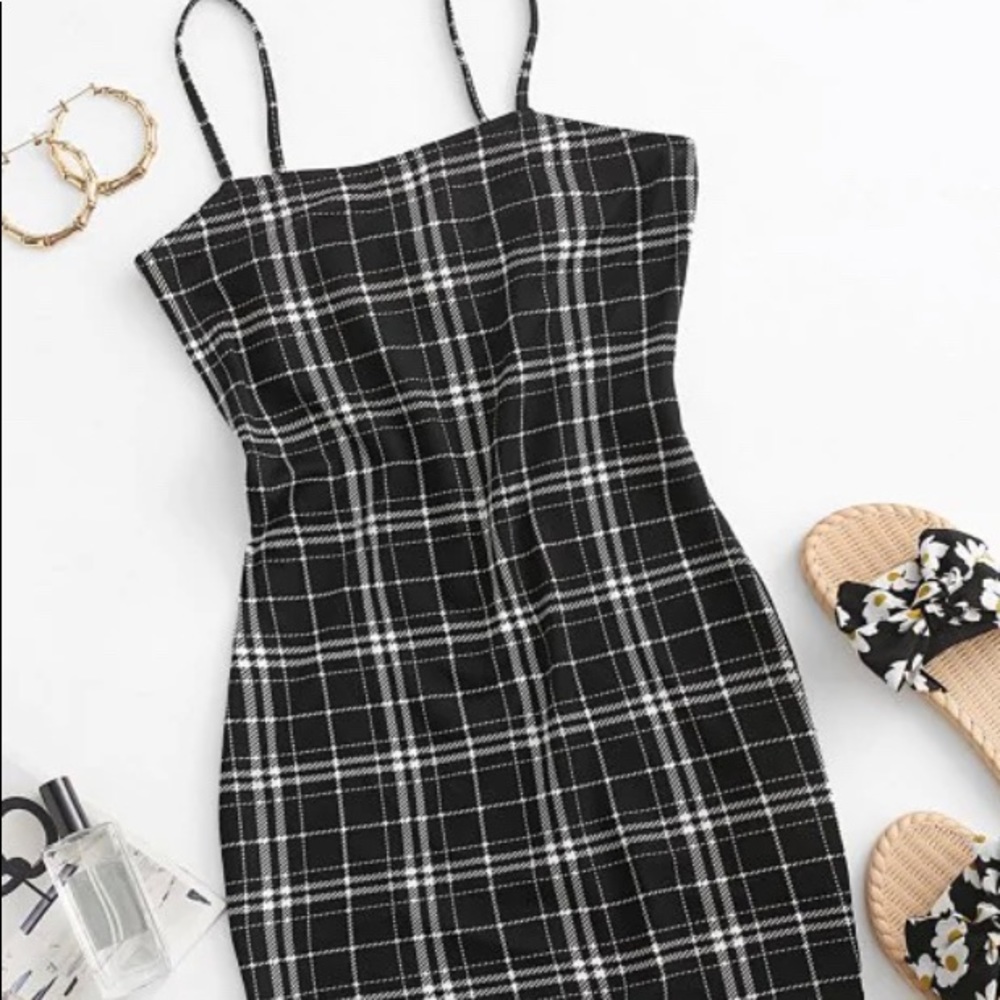 Plaid Cami Bodycon Dress